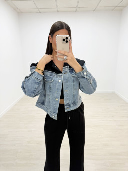 CHAQUETA DENIM DUO NEGRA